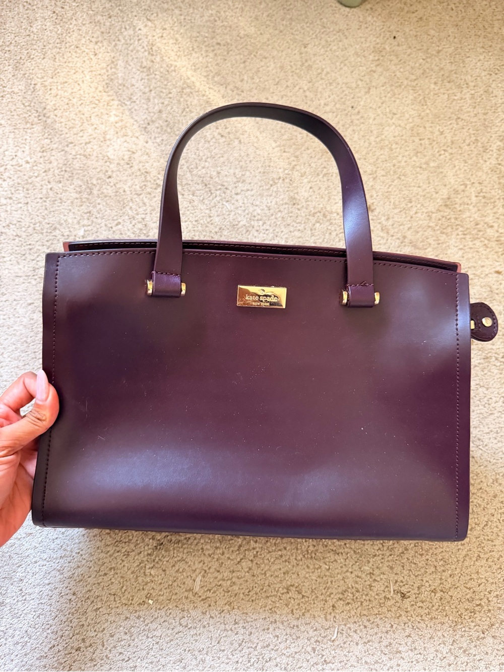 kate spade Plum Leather Top-Handle Tote